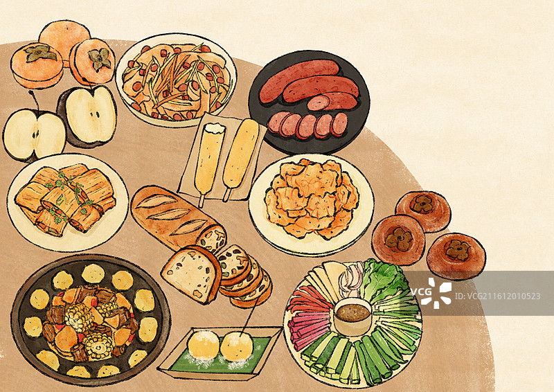 黑龙江哈尔滨美食插画图片素材