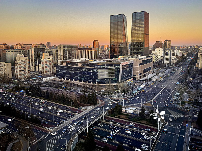 北京东直门桥晚霞图片素材