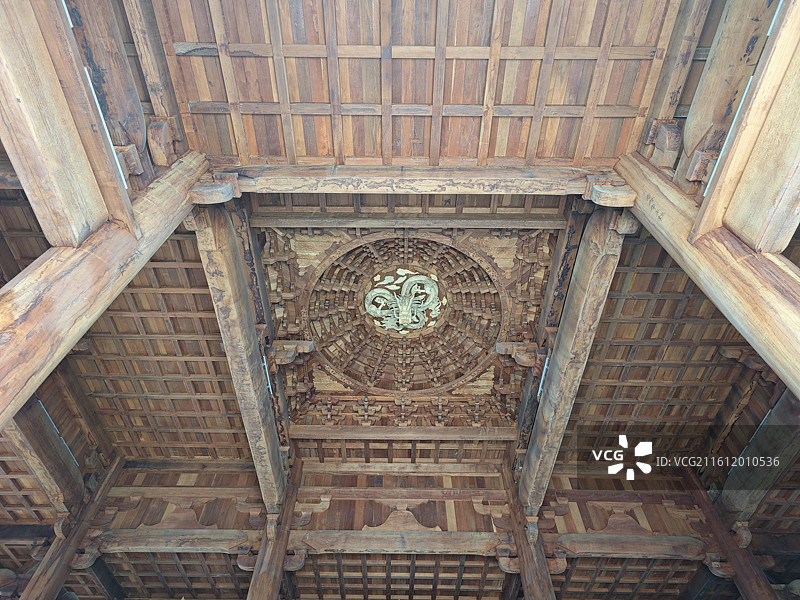 宁德古田翠屏湖天王禅寺木构古建筑宗教建筑图片素材
