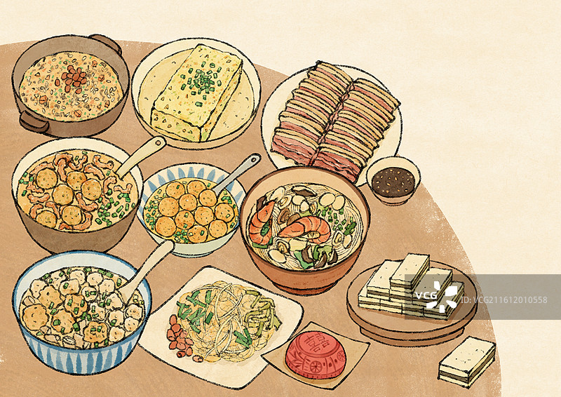 福建莆田美食国风插画图片素材