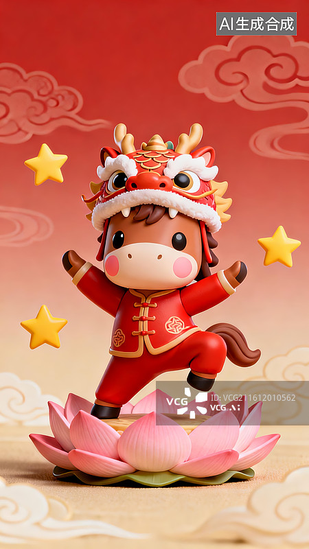 【AI数字艺术】2026 萌马龙马精神新春手机壁纸图片素材