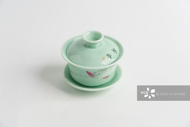 浅绿色盖碗图片素材