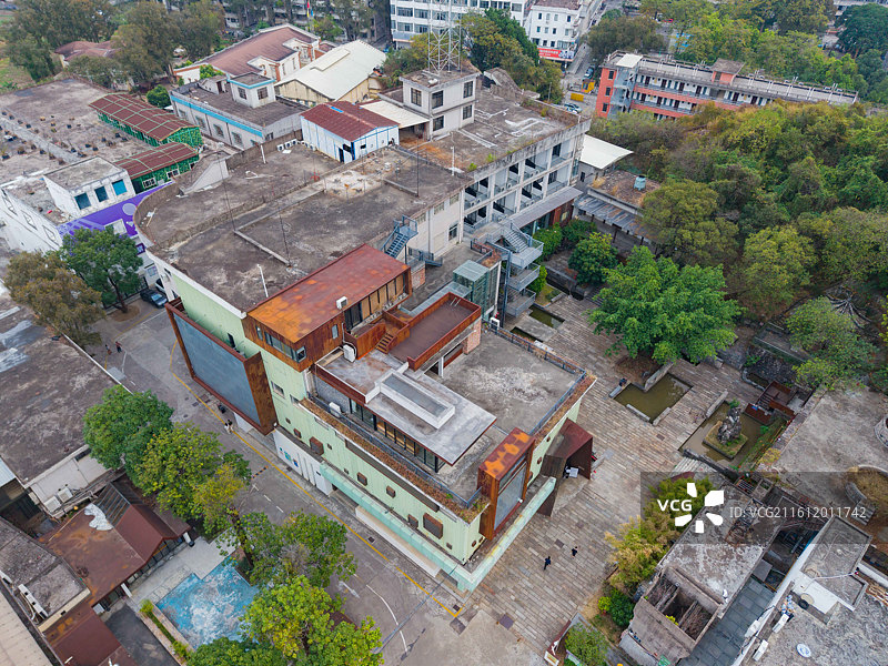 广州市南沙区，紫泥堂，建筑航拍图片素材