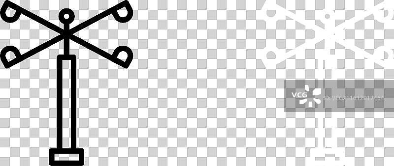 白色背景上的风速计图标集图片素材