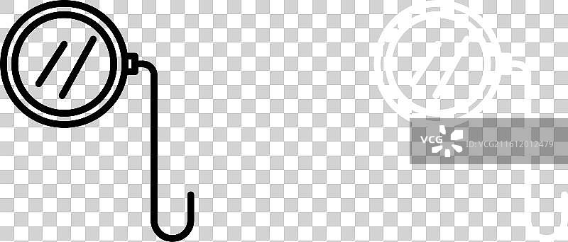 增强现实单片眼镜图标集，白色背景图片素材