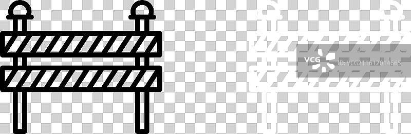 白色背景上的障碍图标集图片素材