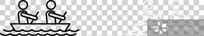 白色背景上的赛艇图标集图片素材