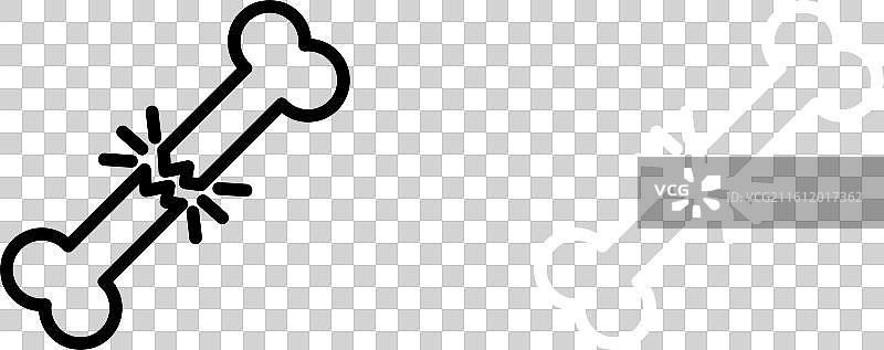 白色背景上的骨折图标集图片素材