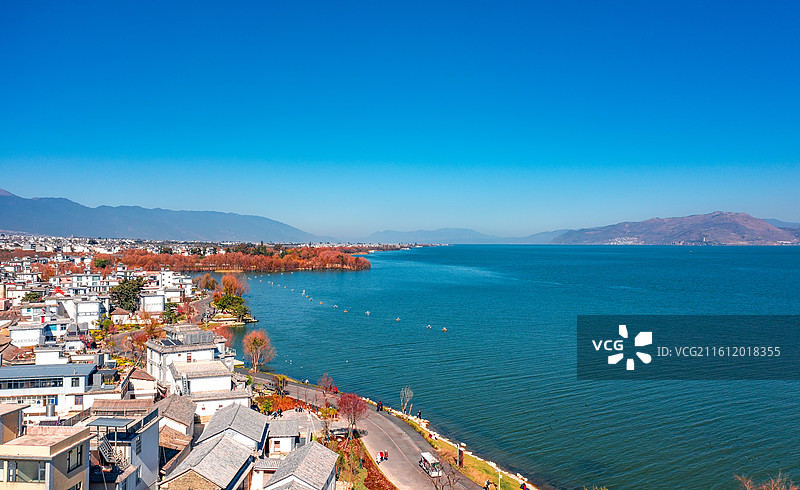 大理洱海生态廊道图片素材