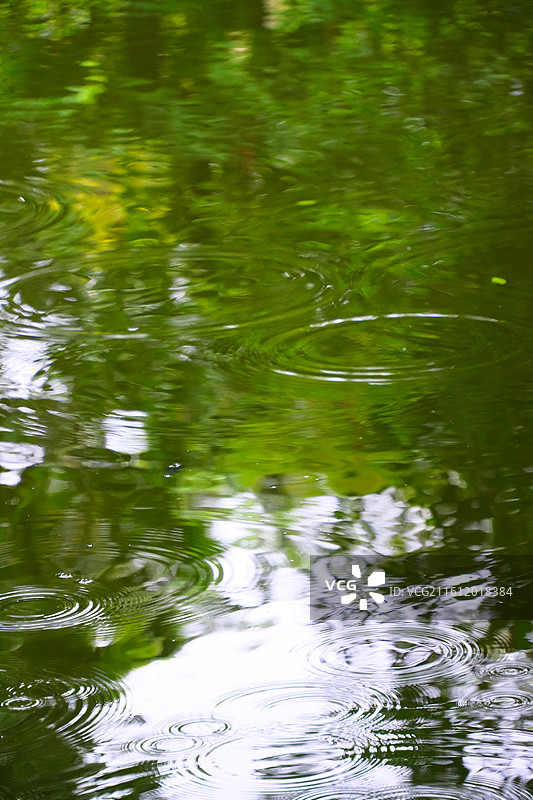 湖水雨中涟漪的特写镜头图片素材