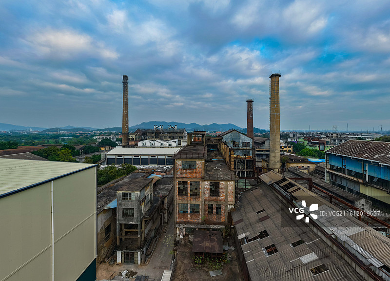 广州市南沙区，紫泥堂，建筑航拍图片素材