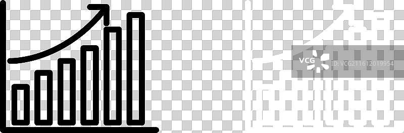 白色背景上的商业绩效图标集图片素材