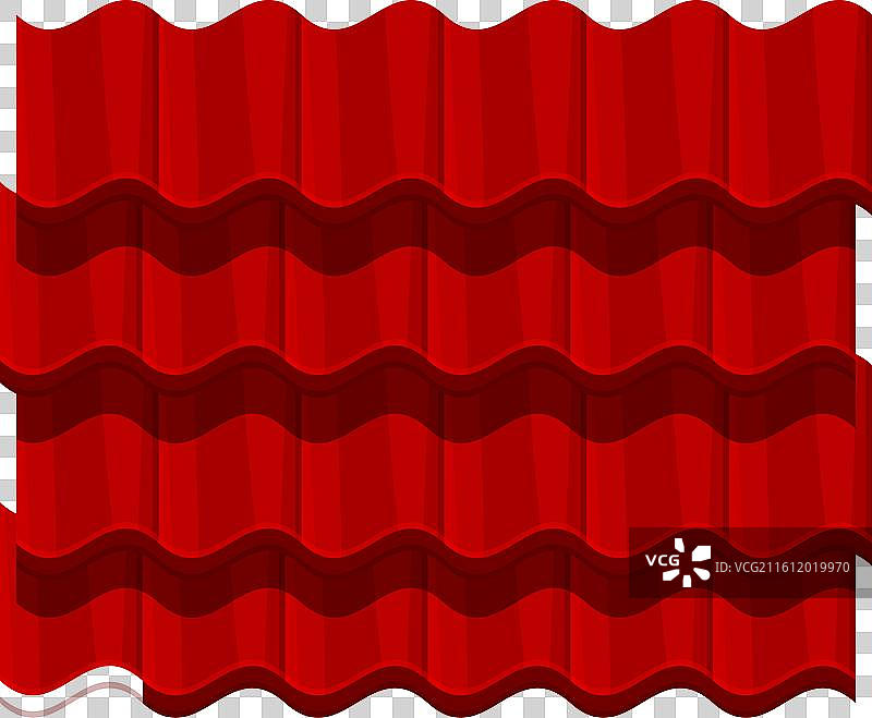 红色的金属屋顶瓦片覆盖在房屋顶部图片素材