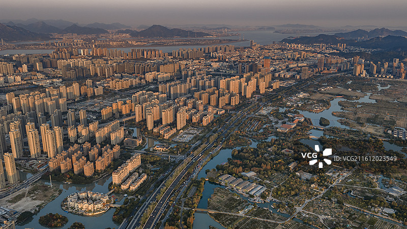 浙江温州城市航拍图片素材