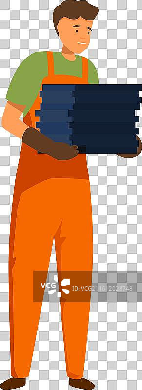 建筑工人手持沉重的混凝土板图片素材