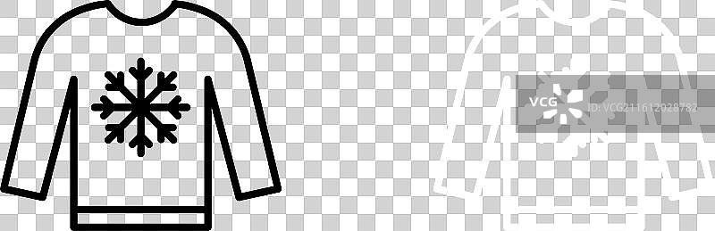 白色背景上的圣诞毛衣图标集图片素材