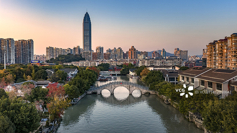 浙江温州白鹿洲公园日落图片素材