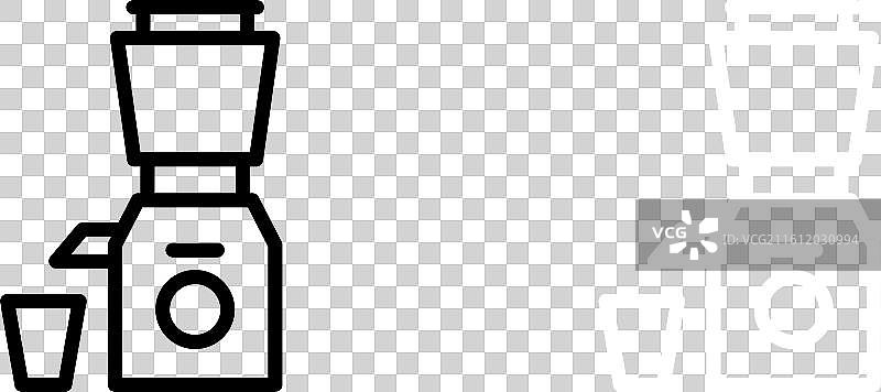 冷榨榨汁机图标组，白色背景图片素材