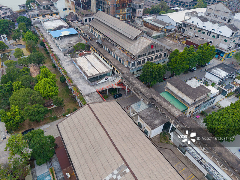 广州市南沙区，紫泥堂，建筑航拍图片素材