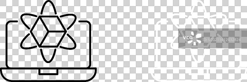 白色背景上的计算机模拟图标集图片素材