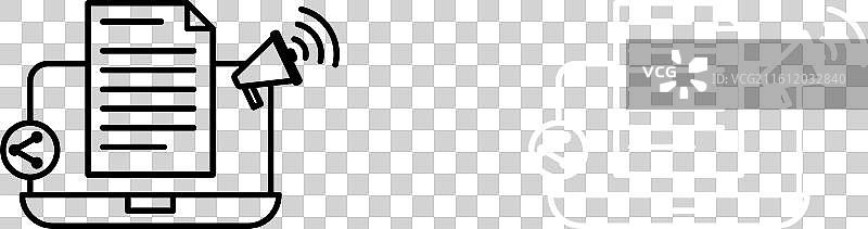 白色背景上的内容营销图标集图片素材