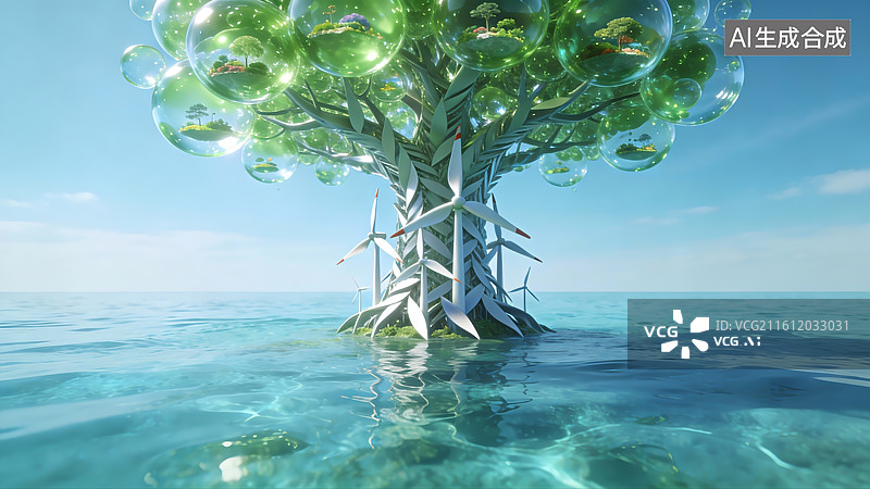 【AI数字艺术】十五五规划，节能环保题材，未来绿色低碳环保能源，节能城市，绿色城市图片素材
