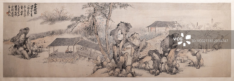 清 胡锡珪、任预、金湅冷香馆图卷 上海博物馆图片素材