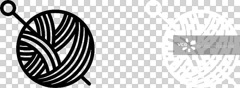 白色背景上的钩针图标集图片素材