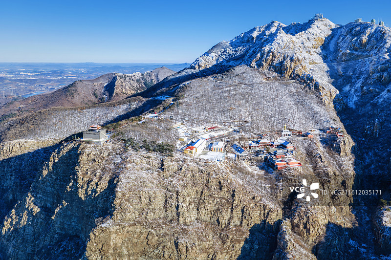 自贸区大连片区大黑山北国冰雪滑雪点将台石鼓寺图片素材