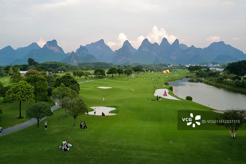 广西桂林桂海晴岚山水风光图片素材