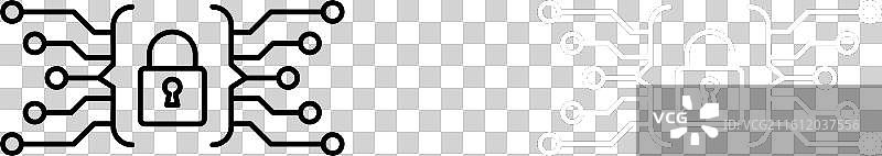 网络安全图标集，白色背景图片素材