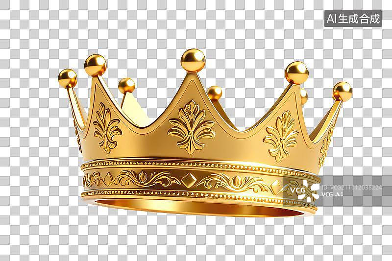 【AI数字艺术】3D免抠元素，黄金皇冠图片素材
