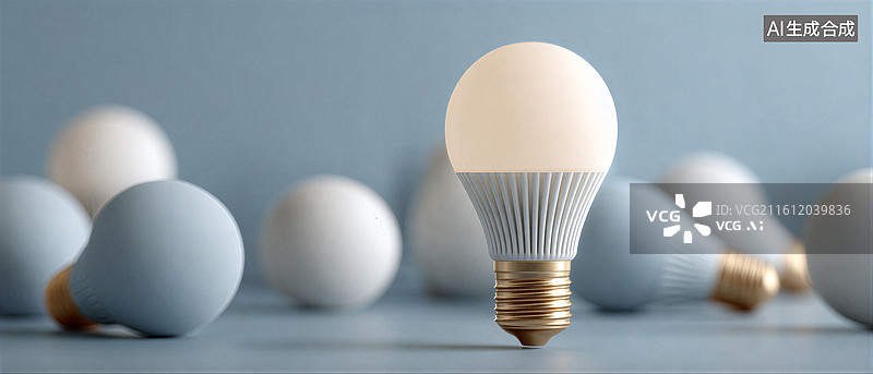 【AI数字艺术】突出的智能灯泡图片素材