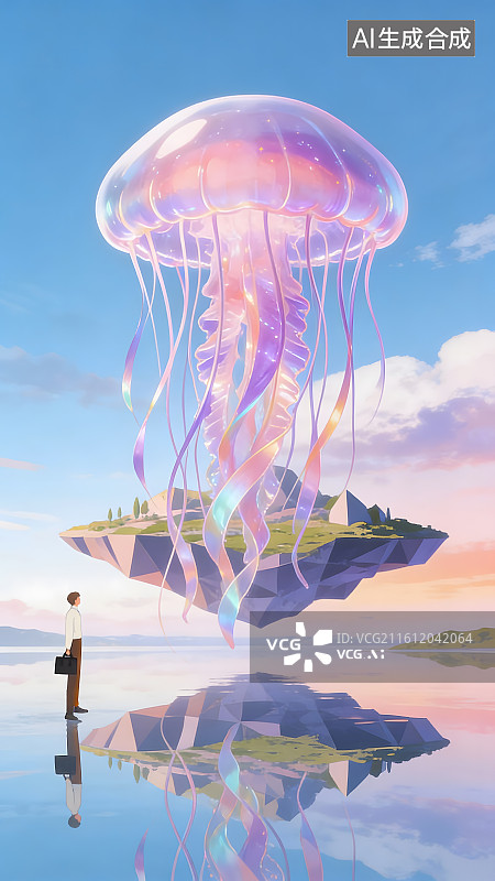 【AI数字艺术】手绘风格充满想象力的艺术抽象插画壁纸图片素材