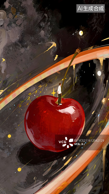 【AI数字艺术】手绘风格充满想象力的艺术抽象插画壁纸图片素材