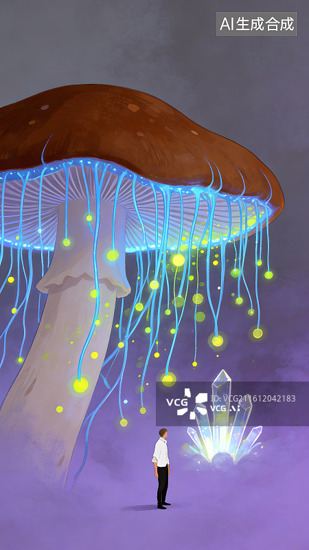 【AI数字艺术】手绘风格充满想象力的艺术抽象插画壁纸图片素材