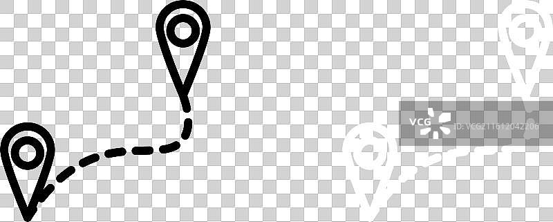 白色背景上的距离图标集图片素材