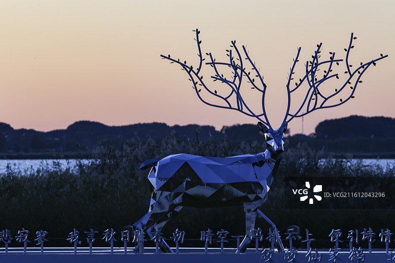 扎龙自然保护区扎龙湿地的建筑和雕塑图片素材