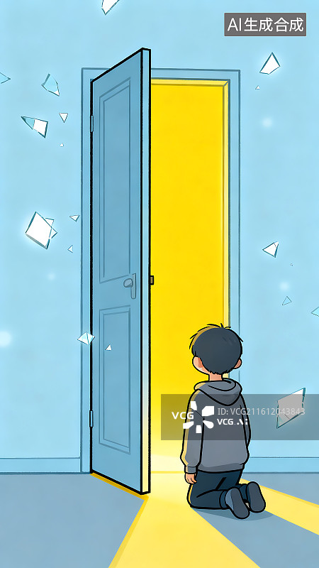 【AI数字艺术】抑郁症患者的自救图片素材