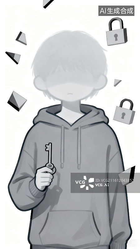 【AI数字艺术】抑郁症患者的自救图片素材