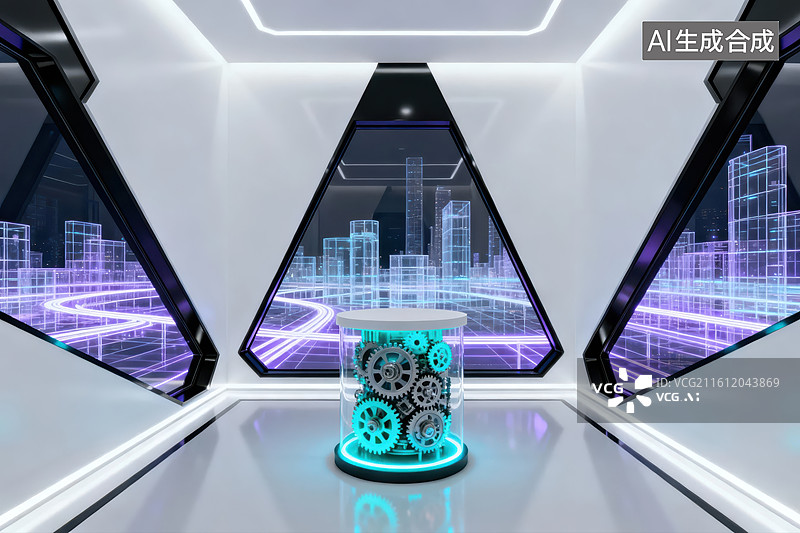 【AI数字艺术】未来科技舱内机械装置图片素材
