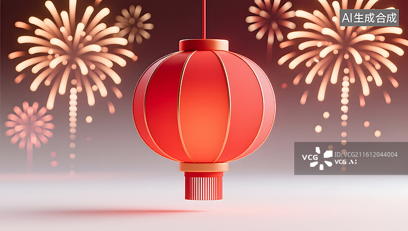 【AI数字艺术】红色灯笼营造节日喜庆氛围图片素材