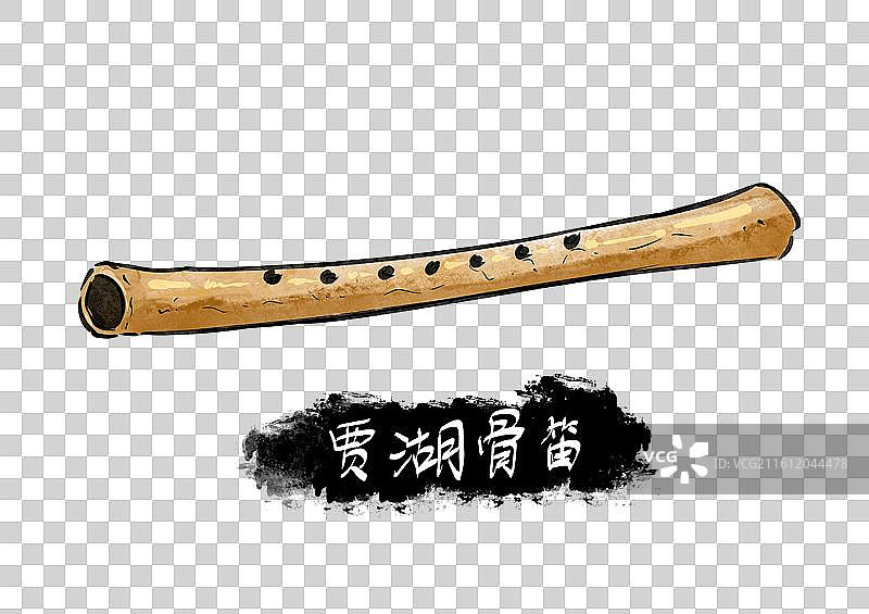 贾湖骨笛河南历史文化古董文物文旅手绘插画元素图片素材