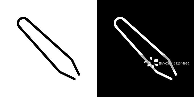 白色背景上的镊子图标集图片素材