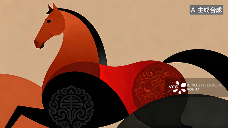 【AI数字艺术】中国传统元素，跨年，马年，喜鹊，灯笼，烟火，梅花，长城，仙鹤，饺子图片素材