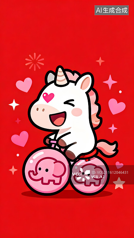 【AI数字艺术】马年新春插画壁纸  马上有对象图片素材