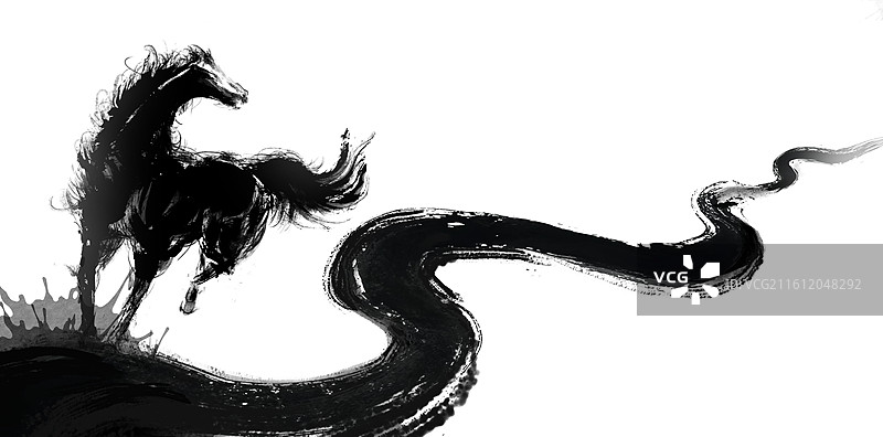 中国风水墨马创意设计图片素材