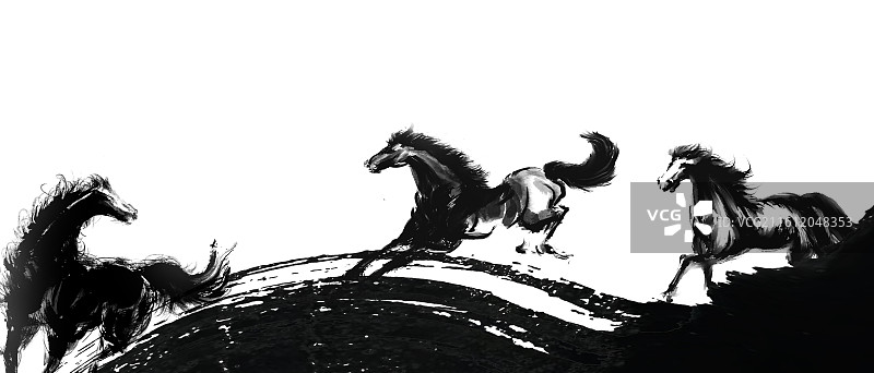 中国风水墨马创意设计图片素材