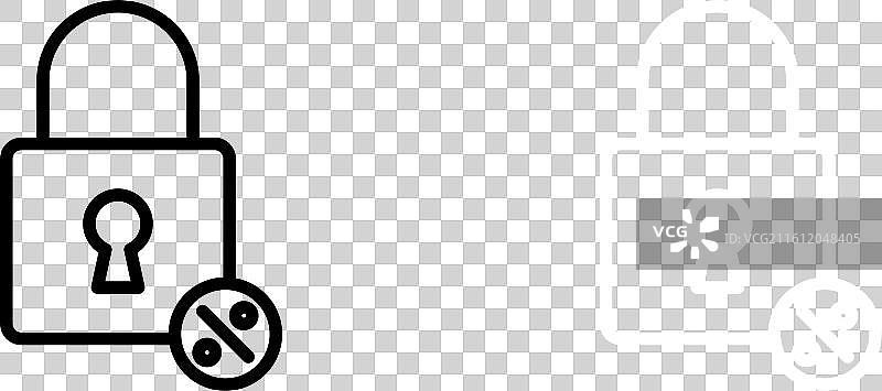 固定利率抵押贷款图标集，白色背景图片素材