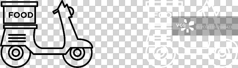 白色背景上的外卖图标集图片素材